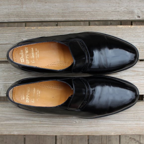 Vtg Dack’s Black Polished Slip-on Loafer, EUC - Picture 9 of 13